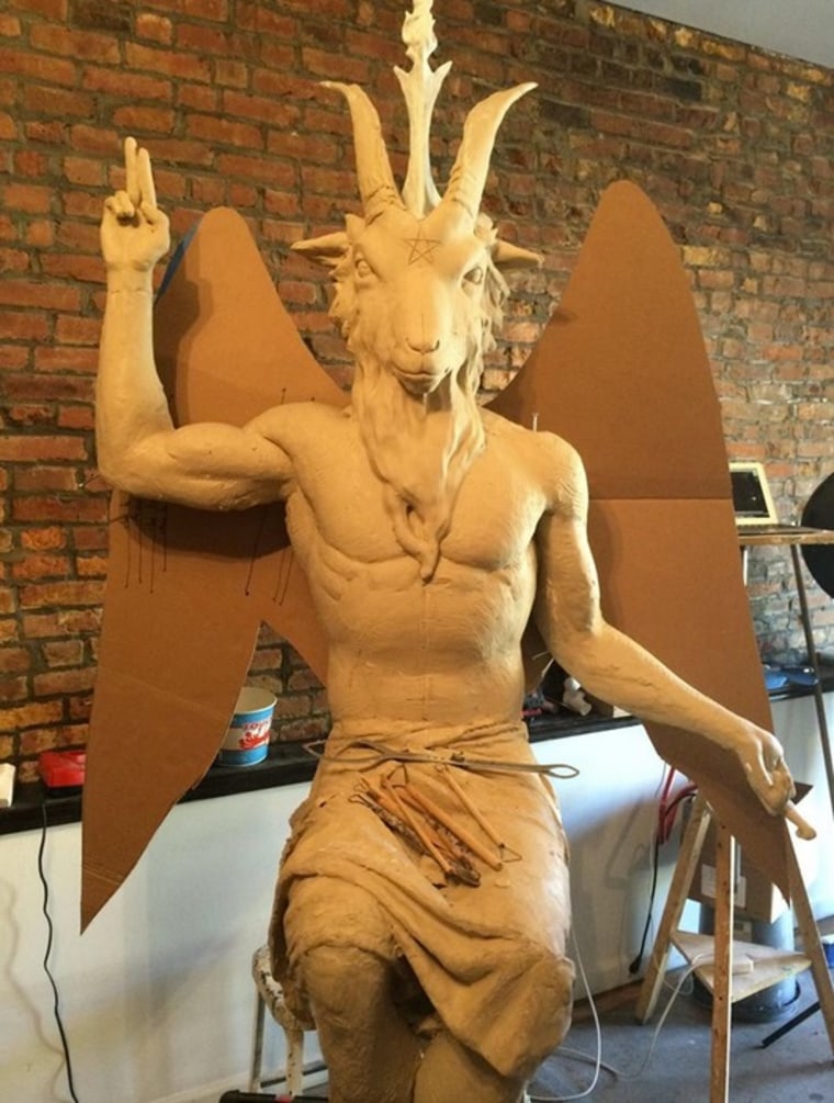 The cast model for a proposed monument for Satanists for the Oklahoma State Capitol.