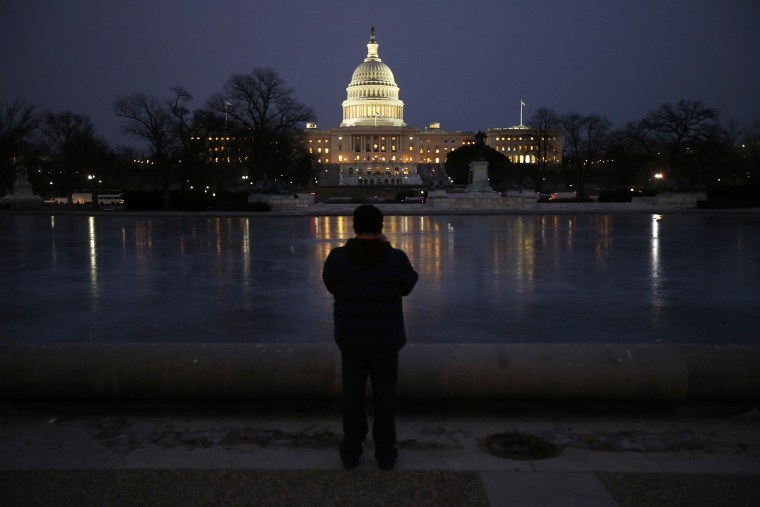 The U.S. Capitol building is seen before U.S. President Barack Obama delivers his State of the Union address in front of the U.S. Congress, on Capitol Hill in Washington on Jan. 28, 2014.