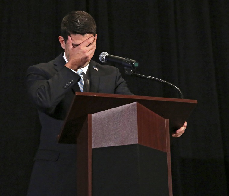 Rep. Paul Ryan (R-WI) at the Iowa GOP Lincoln Dinner at the DoubleTree by Hilton in Cedar Rapids, Iowa April 11, 2014.