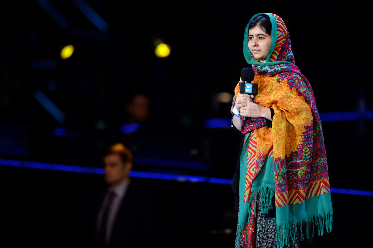 Malala Yousafzai onstage at a charity event, March 7, 2014, in London, England.