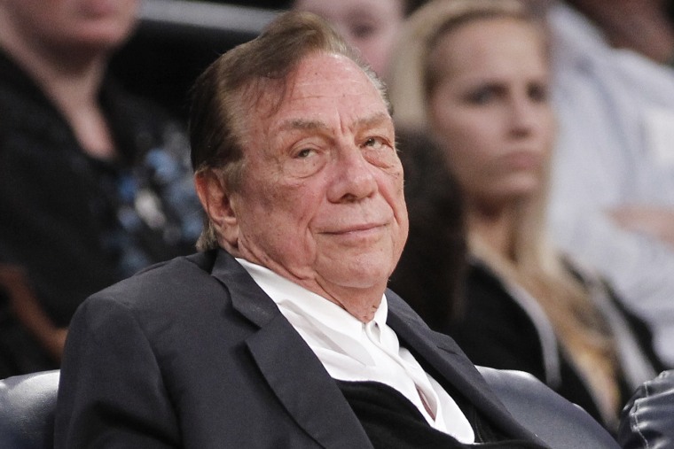 Los Angeles Clippers owner Donald Sterling watches the Clippers play the Los Angeles Lakers during an NBA preseason basketball game in Los Angeles on Dec. 19, 2011.