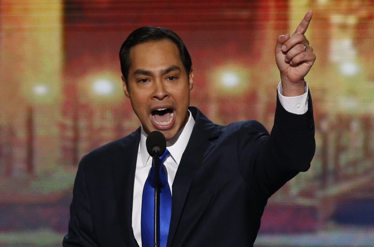 Julian Castro, Mayor of San Antonio, Texas, delivers the keynote address during the first day of the Democratic National Convention in Charlotte, North Carolina in this file photo taken September 4, 2012.