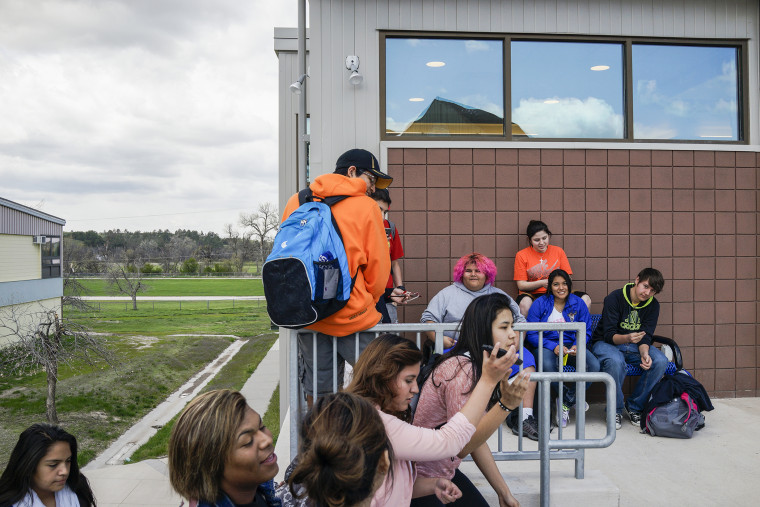 Student on lunch break at the Red Cloud school in Pine Ridge.