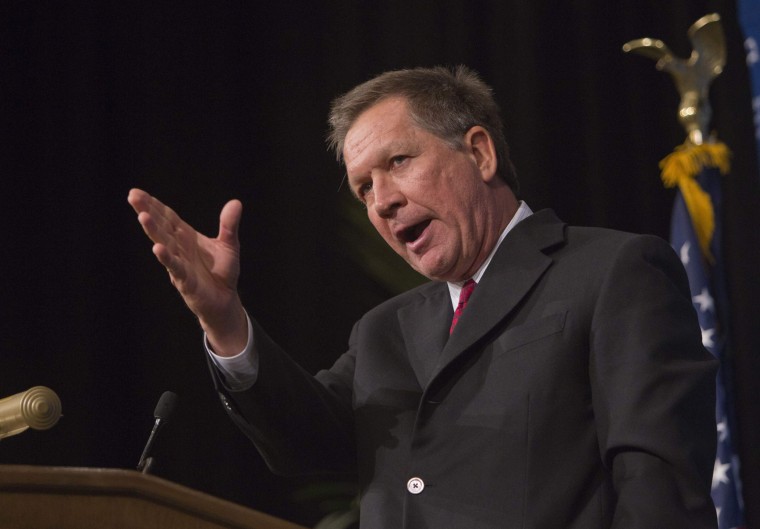 Ohio Governor John Kasich speaks at a luncheon at the Venetian Resort in Las Vegas, Nevada March 29, 2014.