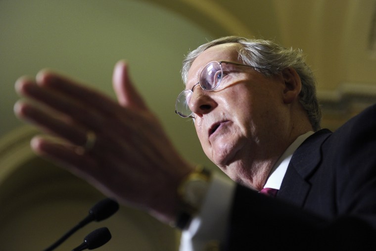 Senate Minority Leader Mitch McConnell of Ky. speaks during a news conference on Capitol Hill in Washington, D.C., Jan. 14, 2014.