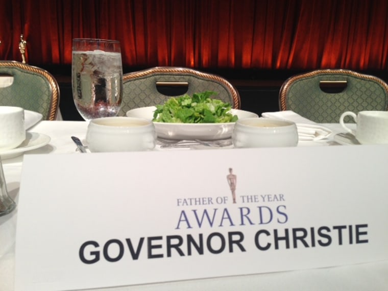 Chris Christie's lunch at the Father of the Year Awards benefit luncheon in New York.