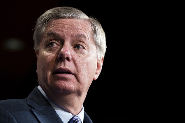 Sen. Lindsey Graham, R-S.C., speaks during a news conference, March 26, 2014, in Washington, D.C.