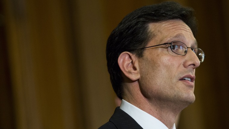 House Majority Leader Rep. Eric Cantor (R-VA) speaks during a news conference about  the Success and Opportunity through Quality Charter Schools Act, on Capitol Hill, May 7, 2014 in Washington, DC.
