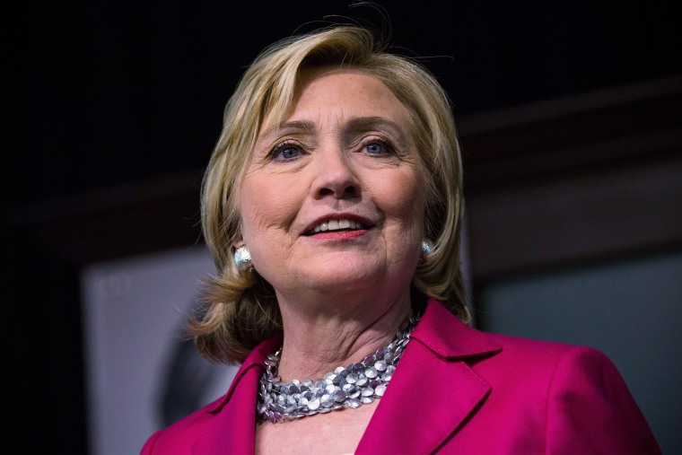 Hillary Clinton speaks to a crowd during a book signing for her new book, \"Hard Choices\" at a Barnes & Noble on June 10, 2014 in New York City.