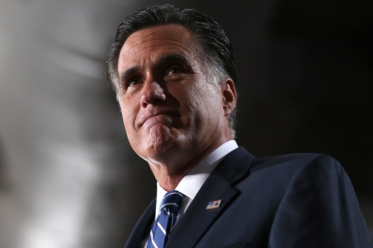 Former Republican presidential candidate and Massachusetts Gov. Mitt Romney speaks during a campaign rally on Nov. 2, 2012 in West Allis, Wis.