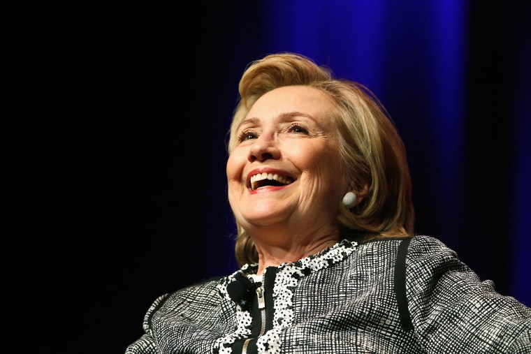 Former Secretary of State Hillary Clinton reacts to a question as she discusses her new book \"Hard Choices: A Memoir\" at George Washington University in Washington, D.C. June 13, 2014.