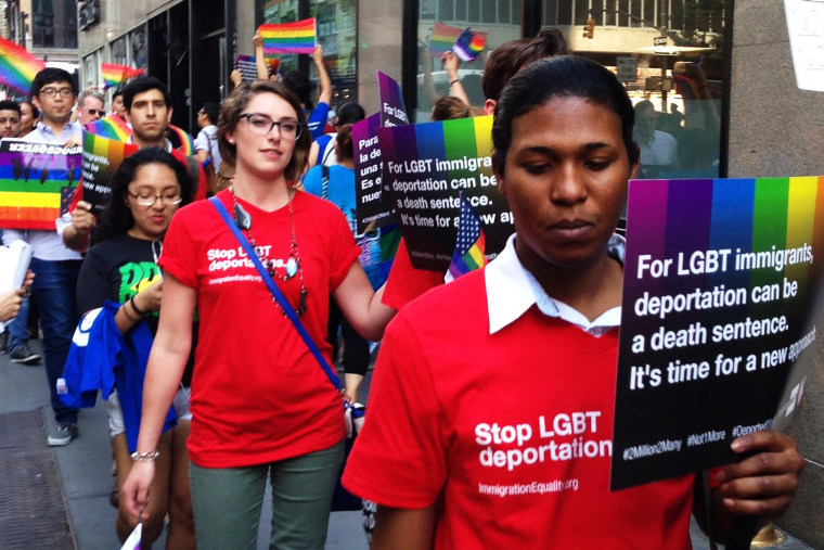 Immigration Equality and LGBT immigrant activists from across the country gathered in NYC to protest the Obama administration, June 17, 2014.