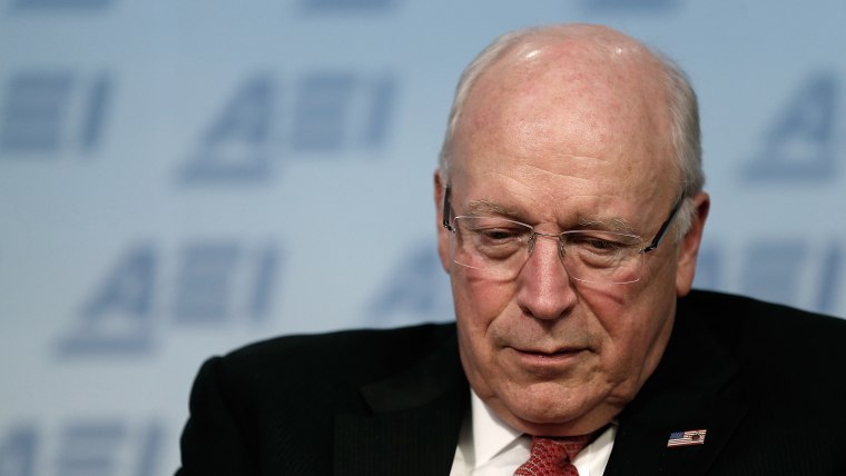 Former U.S. Vice President Dick Cheney talks about his wife Lynne Cheney's book \"James Madison: A Life Reconsidered\" May 12, 2014 in Washington, DC.