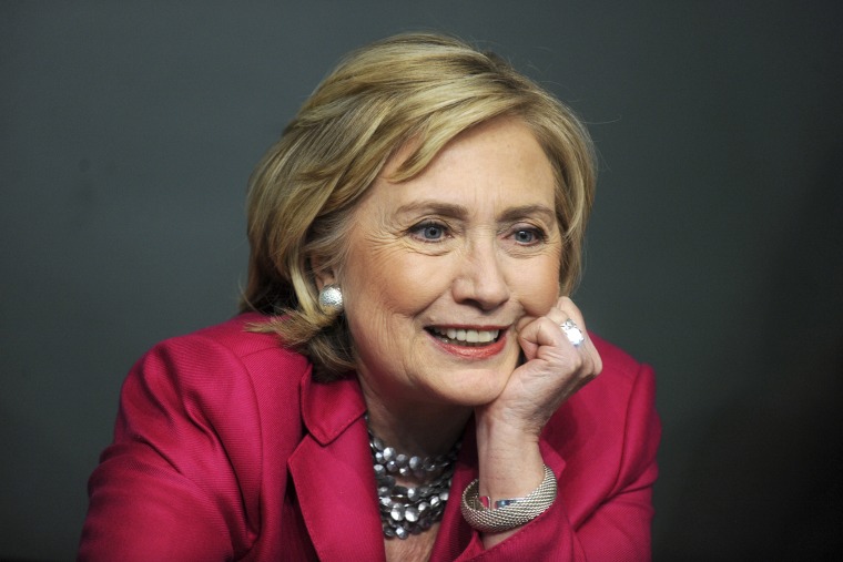 Former Secretary of State Hillary Clinton meets with people during a book signing for her new book, 'Hard Choices' at a Barnes & Noble on June 10, 2014 in New York, N.Y.