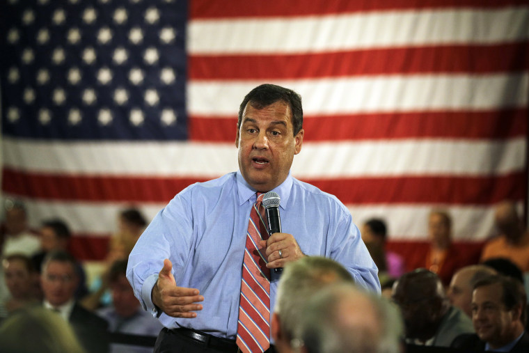 ew Jersey Gov. Chris Christie addresses a gathering at a town hall meeting Wednesday, June 25, 2014, in Haddon Heights, N.J.