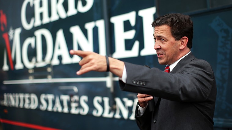 Republican candidate for U.S. Senate, Mississippi State Sen. Chris McDaniel speaks during a campaign rally on June 23, 2014 in Flowood, Mississippi.