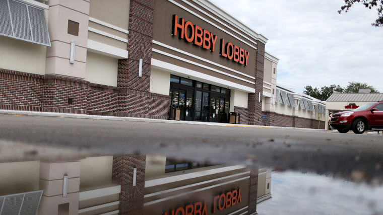 A Hobby Lobby store is seen on June 30, 2014 in Plantation, Florida.