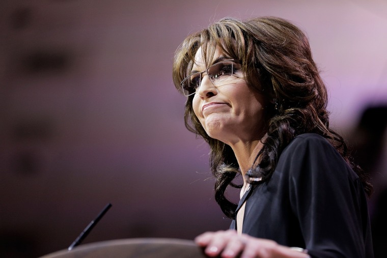 Conservative pundit, television personality and former vice presidential candidate Sarah Palin speaks during the 41st annual Conservative Political Action Conference, March 8, 2014, in National Harbor, Md.