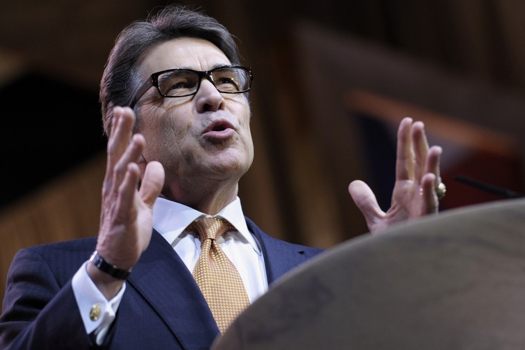 In this March 7, 2014 file photo, Texas Gov. Rick Perry speaks at the Conservative Political Action Committee annual conference in National Harbor, Md.