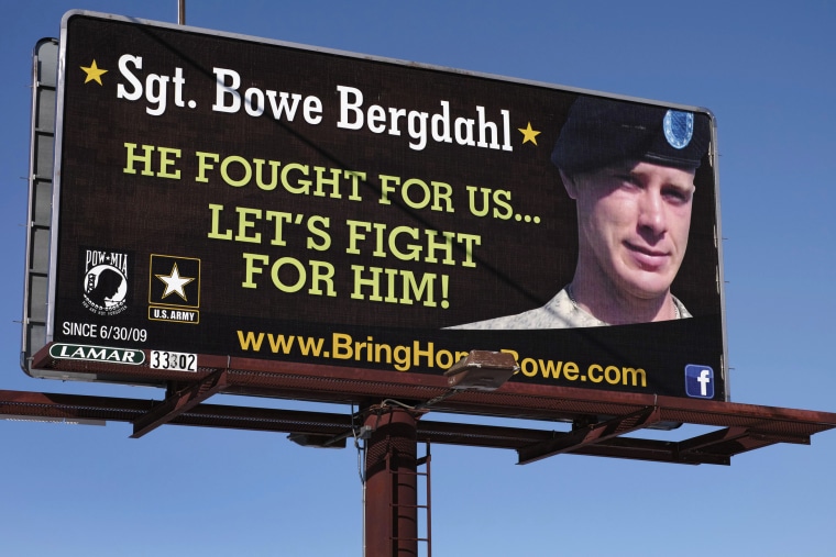 A billboard calling for the release of U.S. Army Sergeant Bowe Bergdahl near Spokane, Washington, February 25, 2014.