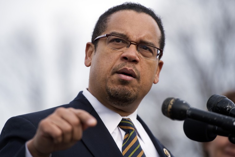 Rep. Keith Ellison, D-Minn., speaks at a news conference, Dec. 20, 2012, in Washington, D.C.