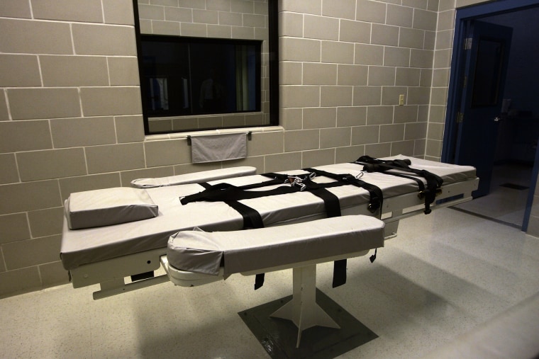 The lethal injection chamber at Eyman Prison in Phoenix, Arizona.