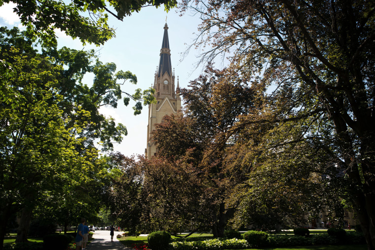 A view of the Basilica of the Sacred Heart on the University of Notre Dame's campus.