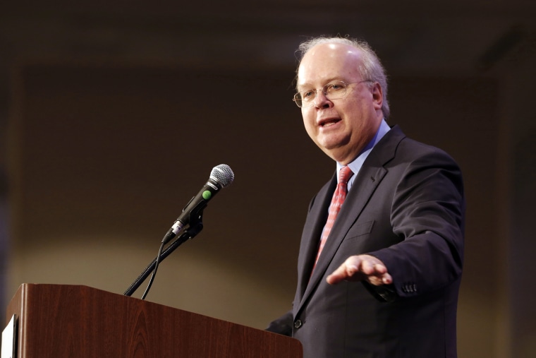 Republican strategist Karl Rove gestures while at a luncheon at the California Republican Party convention,  in Sacramento, Calif., Saturday, March 2, 2013.