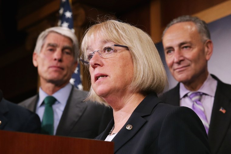 Sen. Patty Murray speaks during a news conference at the U.S. Capitol July 10, 2014.