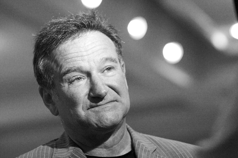 Actor Robin Williams speaks to reporters at a press conference for \"Campaign For a New G.I. Bill\" in Beverly Hills, Calif. on Sunday, June 22, 2008.