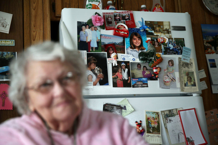 Doris Murch, 85, sits at her kitchen table in Lafayette, New Jersey, on March 12, 2014.