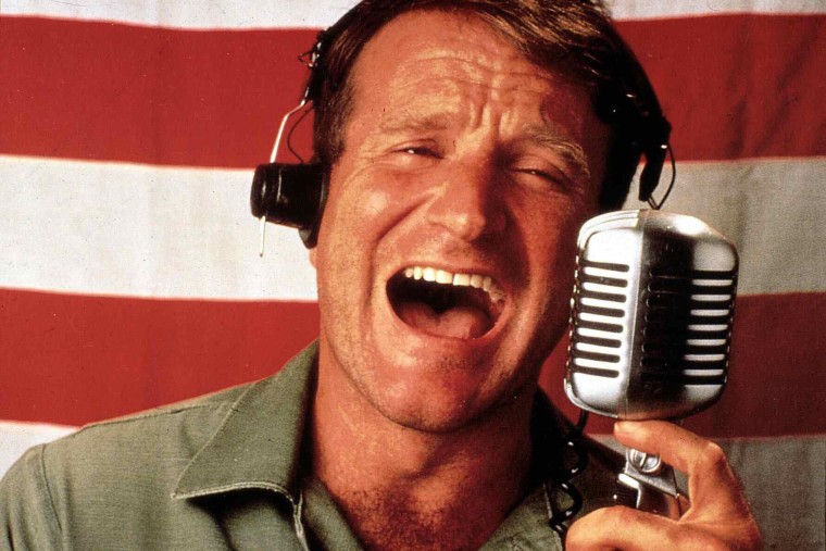 Robin Williams in a still from \"Good Morning Vietnam.\"