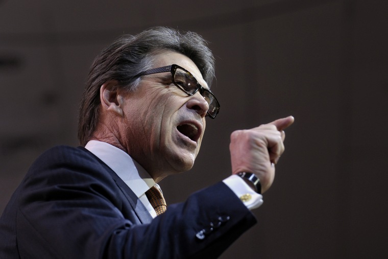 Texas Gov. Rick Perry speaks at the Conservative Political Action Conference in National Harbor, Md., March 7, 2014.