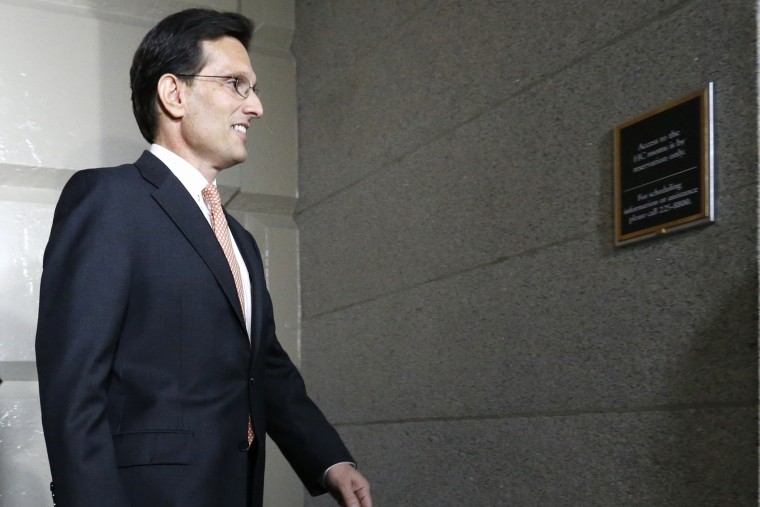 Eric Cantor arrives for a news conference on Capitol Hill in Washington, June 11, 2014.