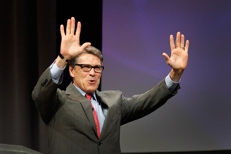 Texas Governor Rick Perry speaks at the Defending the American Dream Summit on August 29, 2014 in Dallas, Texas.