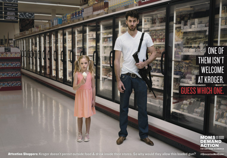 One of the advertisements targeting Kroger from Moms Demand Action