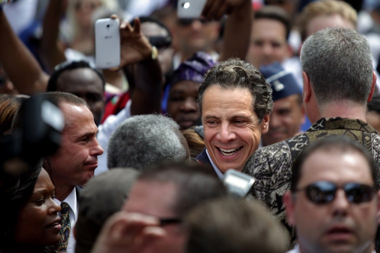 New York Governor Andrew Cuomo during the annual West Indian Day parade held on Sept. 1, 2014 in the Brooklyn borough of New York City.