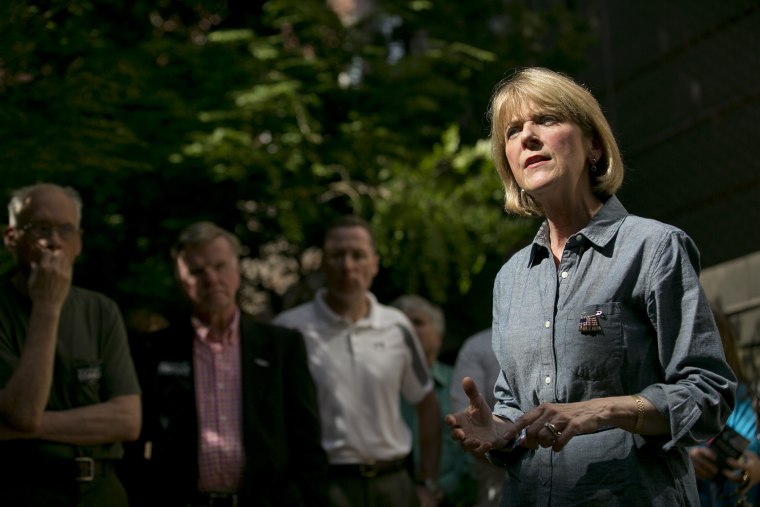 Martha Coakley, the leading Democratic candidate for governor of Massachusetts, speaks at a meet and greet in Salem, Mass., June 9, 2014.