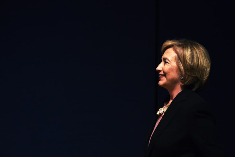 Former US Secretary of State Hillary Clinton arrives to speak during a fundraiser event in New York, N.Y. on Sept 16, 2014.