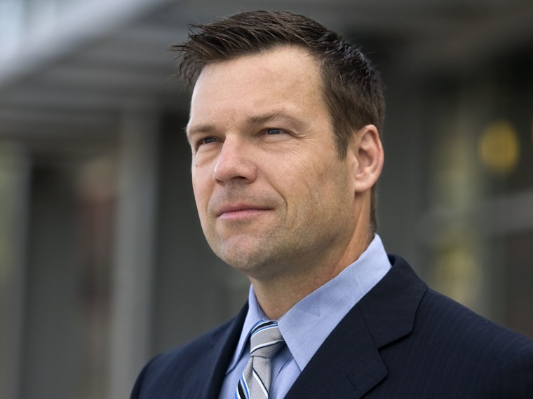 In this May 3, 2010 photo, attorney Kris Kobach poses for a photo in Kansas City, Mo.