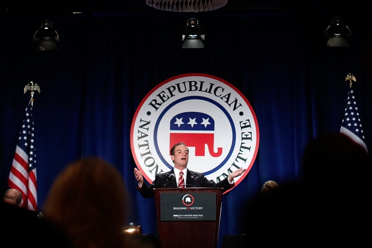 Republican National Committee Chairman Reince Priebus speaks at the annual RNC winter meeting January 24, 2014 in Washington, DC.