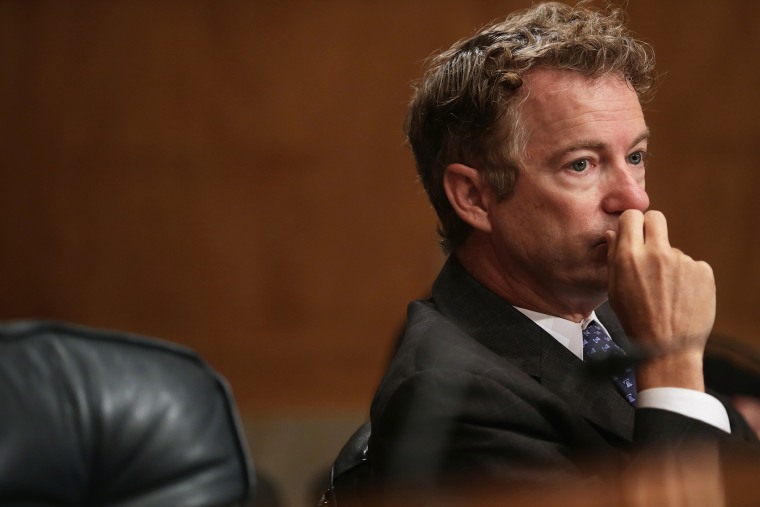 Sen. Rand Paul (R-KY) listens during a hearing on Capitol Hill, Sept. 9, 2014 in Washington, D.C. (Photo by Chip Somodevilla/Getty)
