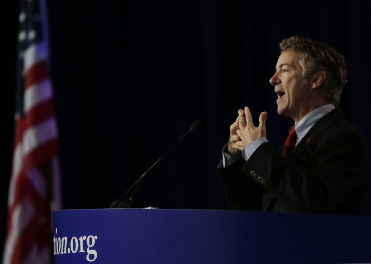 U.S. Senator Rand Paul (R-Ky.) delivers remarks at the morning plenary session of the Values Voter Summit in Washington, D.C., on Sept. 26, 2014. (Photo by Gary Cameron/Reuters)