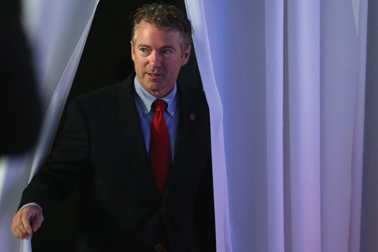 Sen. Rand Paul (R-KY) walks on stage before speaking at the 2014 Values Voter Summit Sept. 26, 2014 in Washington, DC. (Mark Wilson/Getty)