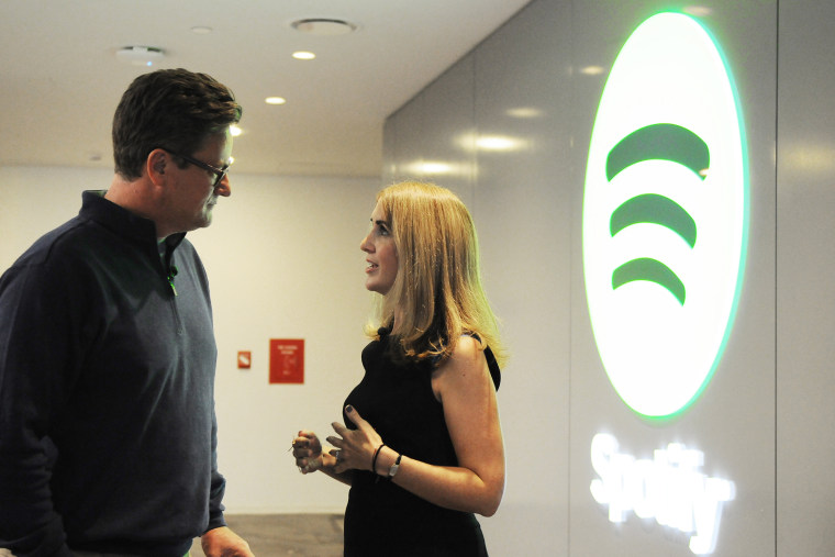 Joe Scarborough talks with Spotify VP of Global Communications, Angela Watts.