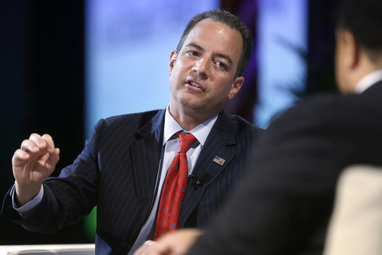 Chairman of the Republican National Committee Reince Priebus speaks in Boston on July 31, 2014.