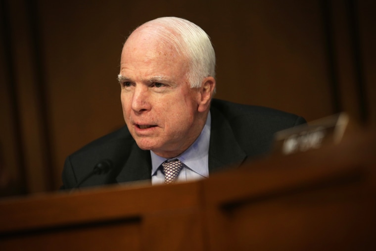 Sen. John McCain (R-Ariz.) speaks during a hearing before the Senate Foreign Relations Committee Sept. 17, 2014 on Capitol Hill in Washington, D.C. (Photo by Alex Wong/Getty)