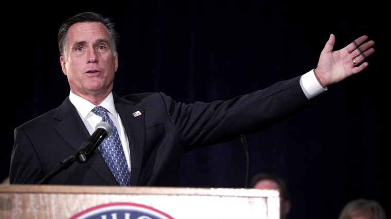Former Republican presidential candidate and former Massachusetts Governor Mitt Romney, delivers remarks during a \"CoMITT to the Comeback\" rally for Michigan republican candidates October 2, 2014 in Livonia, Michigan.