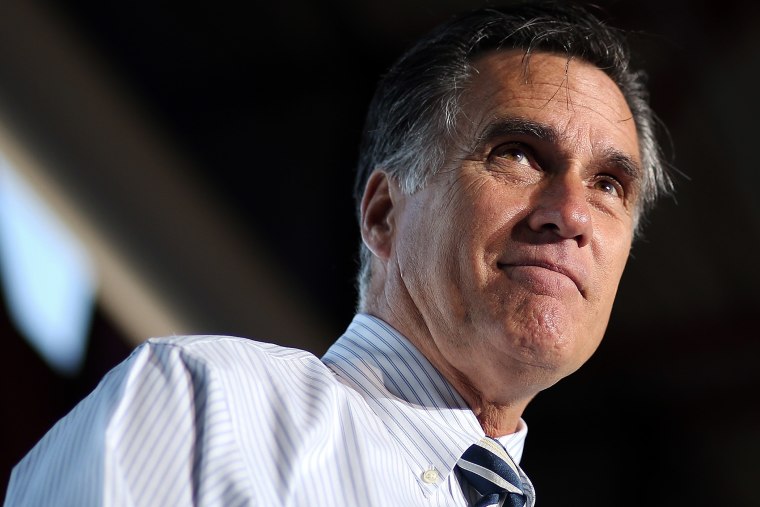 Former Republican presidential candidate and Massachusetts Gov. Mitt Romney speaks during a campaign rally at Tampa International Airport on Oct. 31, 2012 in Tampa, Fla. (Photo by Justin Sullivan/Getty)