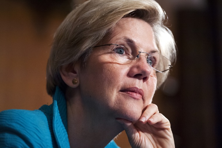 Sen. Elizabeth Warren, D-Mass., attends a Senate Banking, Housing and Urban Affairs Committee on July 8, 2014 in Washington, D.C. (Photo By Tom Williams/CQ Roll Call/Getty)